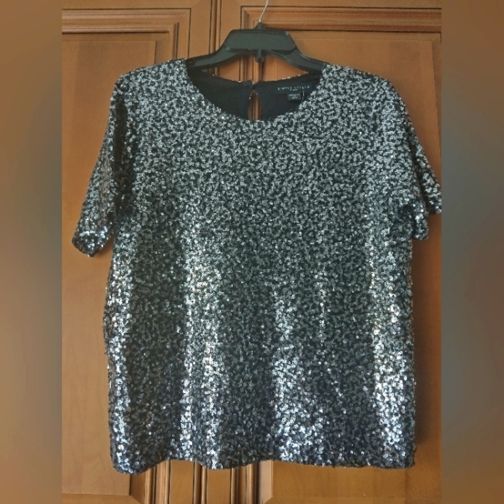 Sequin Black Top